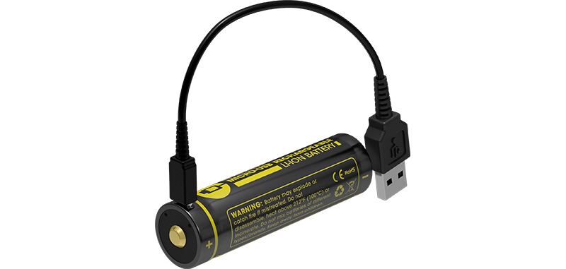 Accus Li-ion 18650 - 2600mAh - 3.7V - 9,6Wh sous blister port USB