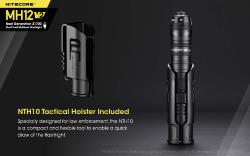 Lampe torche Multitask Hybrid 12 V2 - 1 200Lm - Lg : 158mm - Dia-tête : 25.4mm
