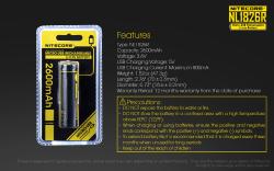 Accus Li-ion 18650 - 2600mAh - 3.7V - 9,6Wh sous blister port USB