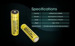 Accus Li-ion 18650 - 3600mAh - 3,6V - 12.96Wh sous blister