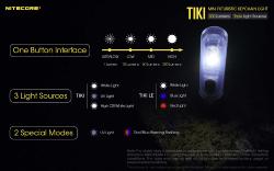 Lampe porte-clés Tiki Grise - 300Lm - Lg : 55mm - Dia-tête : 14,7mm - Mode : UV