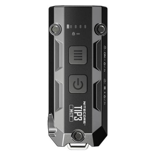 Lampe porte-clés TIP3 Noire - 720Lm - Dim : 62mm x 26mm x 15mm