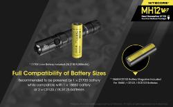 Lampe torche Multitask Hybrid 12 V2 - 1 200Lm - Lg : 158mm - Dia-tête : 25.4mm