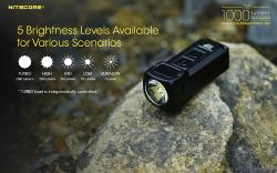 Lampe porte-clés Tup - 1000Lm - Lg : 70,3mm - Dia tête : 29,5mm