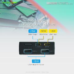 Batterie externe en carbone - 20 000 mAh - 45W