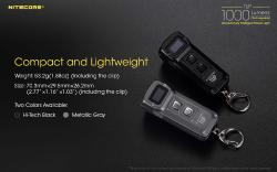 Lampe porte-clés Tup - 1000Lm - Lg : 70,3mm - Dia tête : 29,5mm