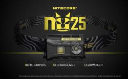 Lampe Frontale NU25 Noir - 360Lm - Lg : 55.5mm - Dia-tête : 34,6mm