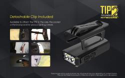 Lampe porte-clés Tip 2 Noire - 720Lm - Lg : 62,49mm - Lrg : 26,92mm