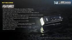 Lampe porte-clés T4K - 4000 lm - Lg : 823mm - Dia-tête : 292mm