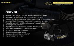 Lampe Frontale HA23 -  250Lm - Lg : 71mm - Dia-tête : 24mm