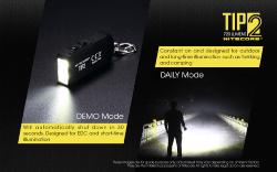 Lampe porte-clés Tip 2 Noire - 720Lm - Lg : 62,49mm - Lrg : 26,92mm