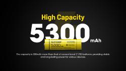 Accu Li-ion 21700 Haute Performance - Capacité 5300mAh - 3,6V