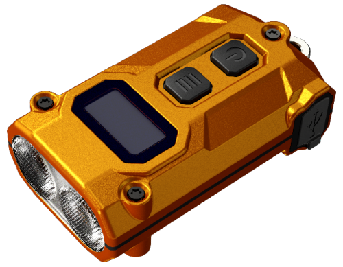 Lampe porte-clés Tini 3 Orange - 600Lm - Lg : 47,2mm - Lrg : 25,4mm - Dia tête : 14mm