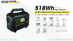 Power station NES500 - 500W/1000W - 144000mAh - 518 Wh