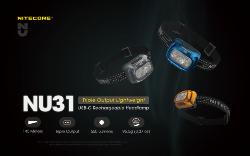Lampe Frontale NU31 Grise - 550Lm - Lg : 62,3mm - l : 46mm