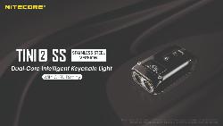 Lampe porte-clés Tini 2 SS - Version Acier - 500 Lm -  Lg : 46,6mm - Dia-tête : 12,5mm