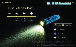 Lampe porte-clés Tiki Phosphorescente - 300Lm - Lg : 55mm - Dia-Tête : 14,7mm