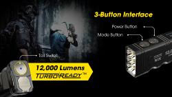 Lampe torche Tiny Monster 12K - 12000Lm - Lg : 108mm - Lrg : 41mm