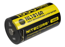 Accu Li-ion 18350 - Capacité 1600mAh - 3,6V - 5,76Wh - Port USB-C