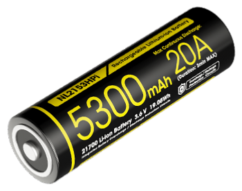 Batterie Rechargeable 21700i Li-ion Haute Performance - Capacité 5300mAh - 3,6V