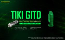 Lampe porte-clés Tiki Fluo - 300Lm - Lg : 55mm - Dia-tête : 14,7mm - Mode : UV