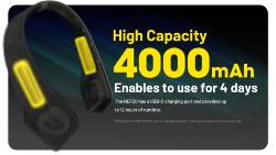 Ventilateur de cou portable NEF20 - Capacité 4000mAh - Rechargeable