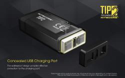 Lampe porte-clés Tip 2 Noire - 720Lm - Lg : 62,49mm - Lrg : 26,92mm
