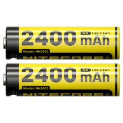 Pack 2x Batteries (AA) NH2400 - 2400mAh chacun - Port USB-C