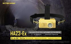 Lampe frontale HA23-EX -  100Lm - lg : 71mm - Dia-tête : 24mm