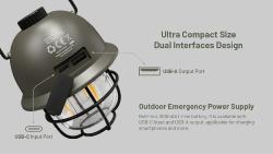 Lanterne Rétro multifonction LR40 -  Rechargeable en USB-C - Blanche - 100Lm - Lg : 117mm - LR : 96m