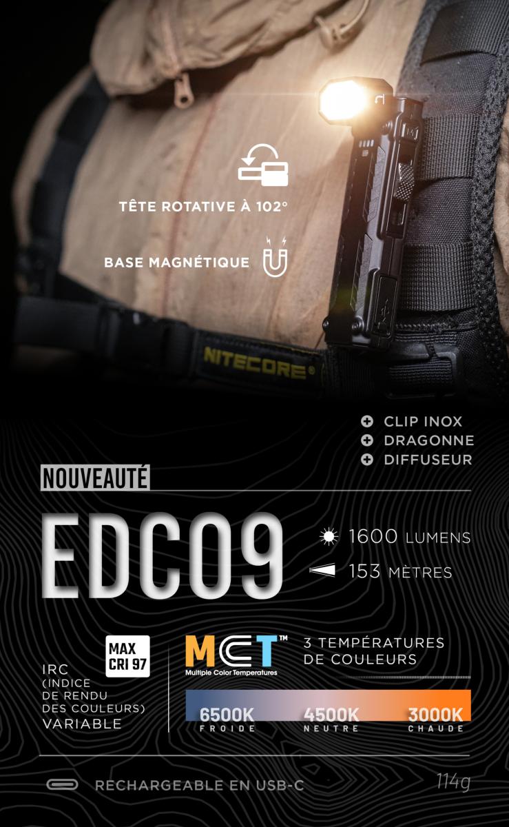 Nouvelle lampe EDC09, avec 3 temp�ratures de couleurs et t�te rotative