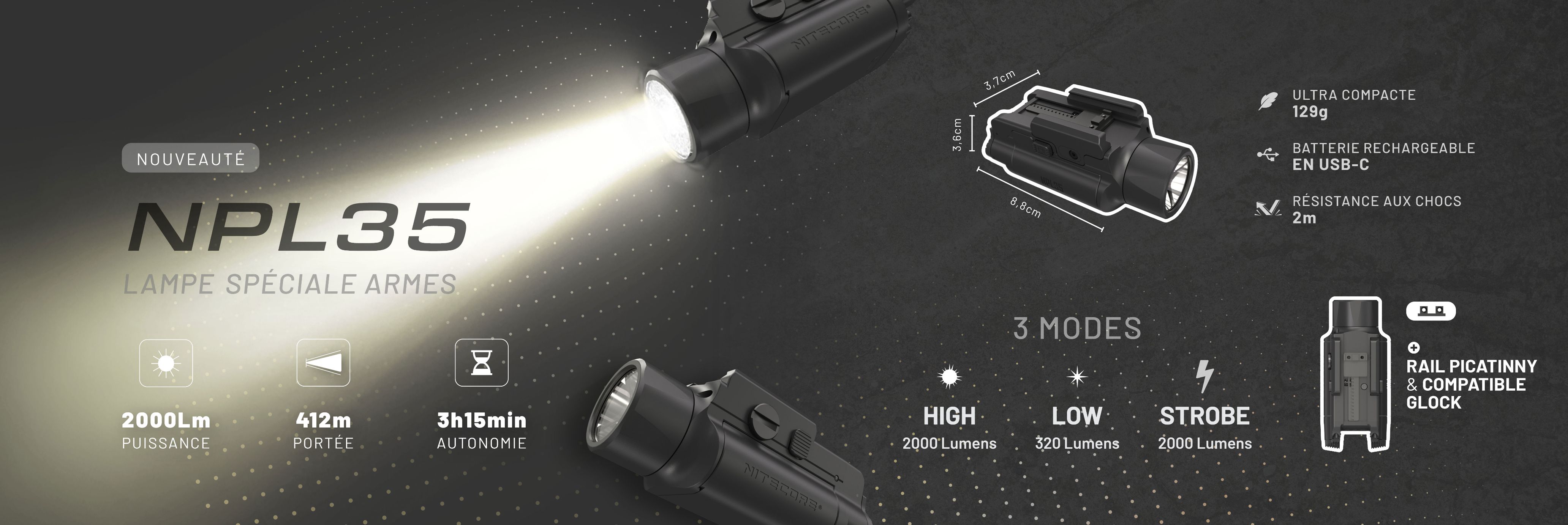 Nouvelle lampe pour arme - NPL35