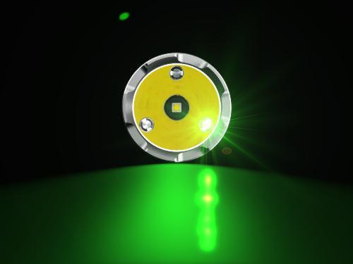 Lampe allume avec une lumire verte