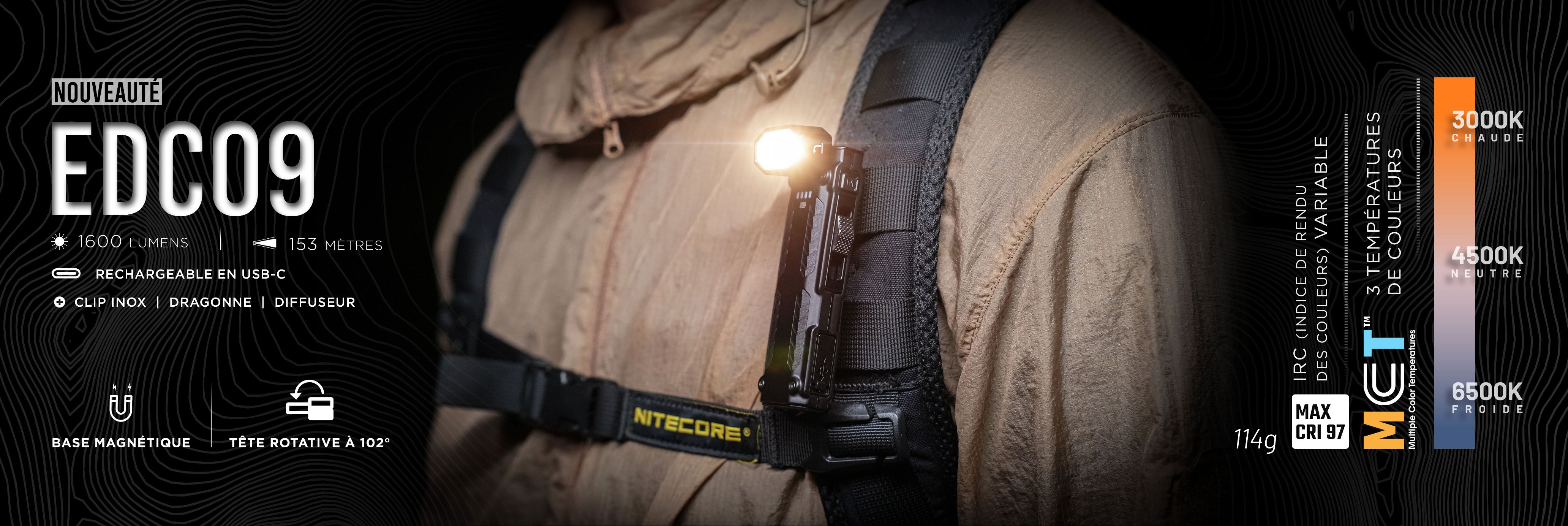 Nouvelle lampe EDC09, avec 3 tempratures de couleurs et tte rotative