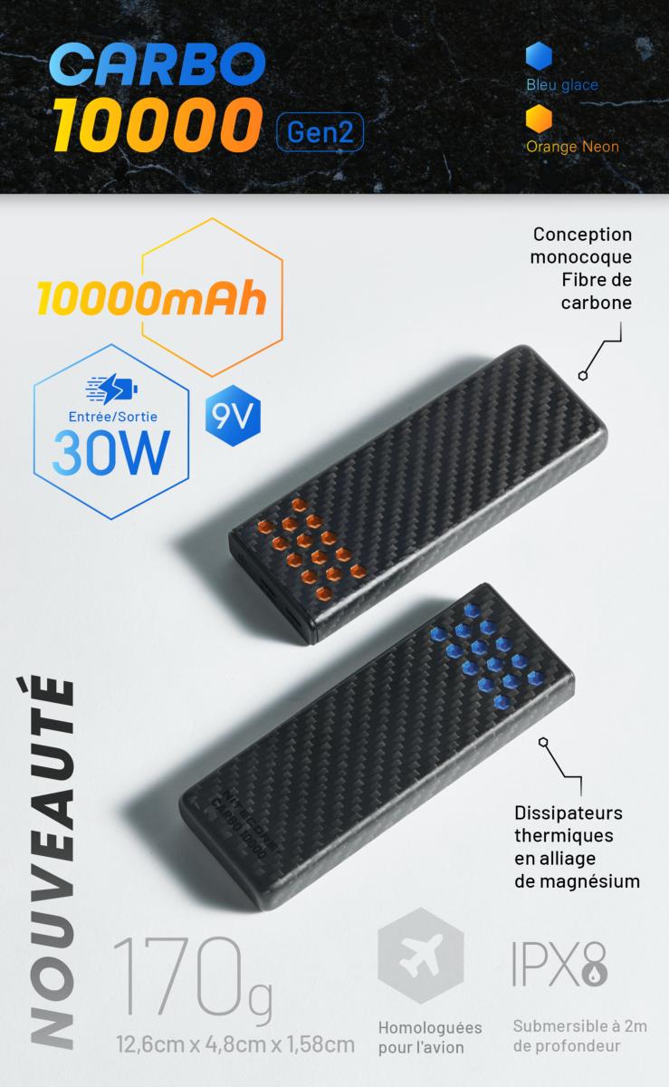 Nouvelle batterie externe CARBO10000G2
