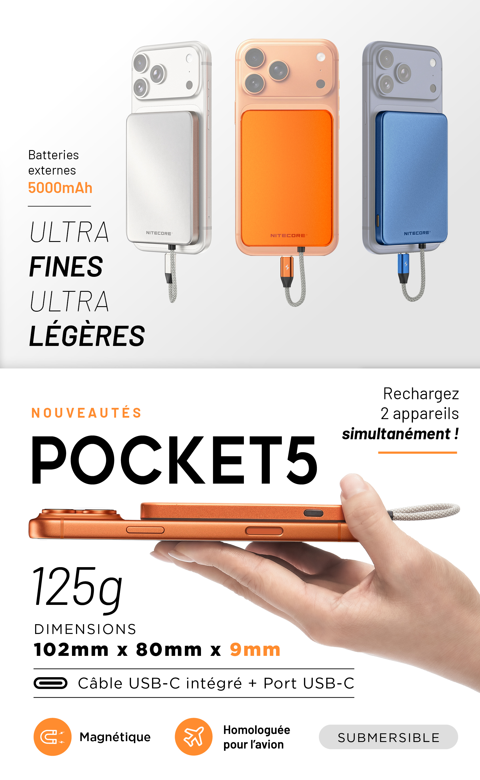 Nouvelle Batterie Externe POCKET5