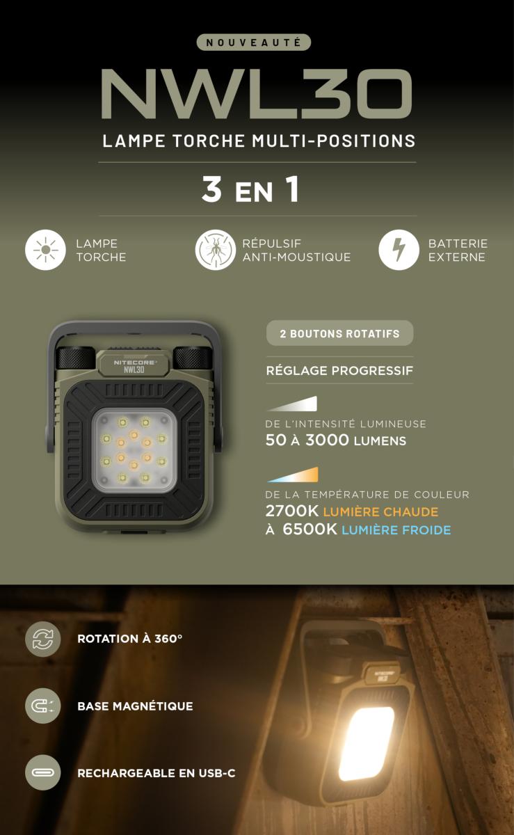 Lampe torche multi-positions - NWL30